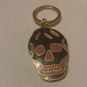 Alexander McQueen Gold, Deep Burgundy and Mauve Skull Keychain